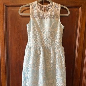 Beautiful light blue and white dress